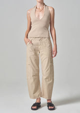 Marcelle Low Slung Cargo In Sateen - Oak Hall