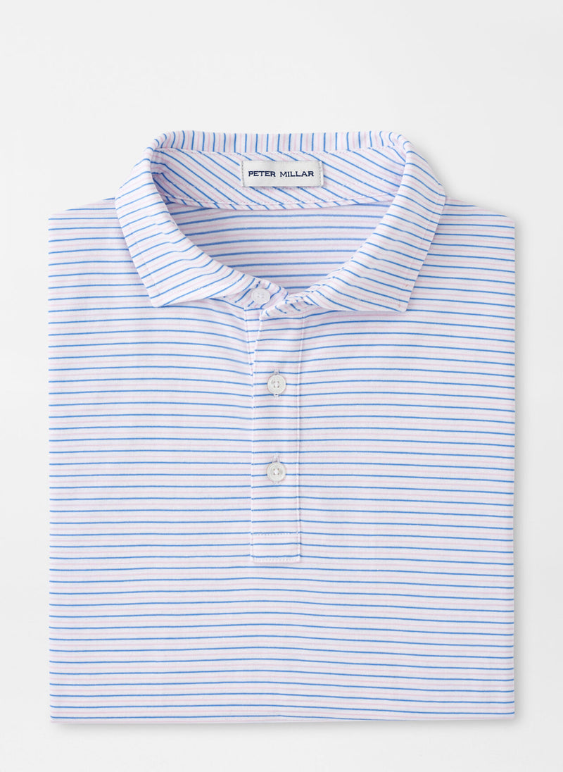 Crown Comfort Cotton Short Sleeve Polo Range Stripe - Oak Hall