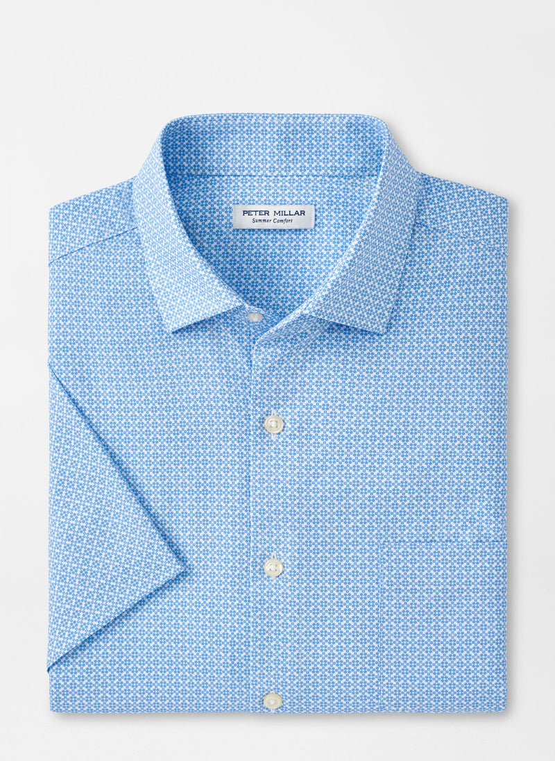 Geo Petals Performance Poplin Sport Shirt - Oak Hall