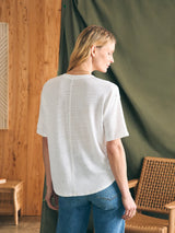 Oceanside Linen V Neck Tee - Oak Hall