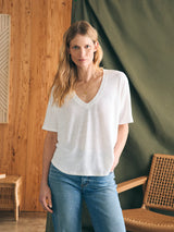 Oceanside Linen V Neck Tee - Oak Hall