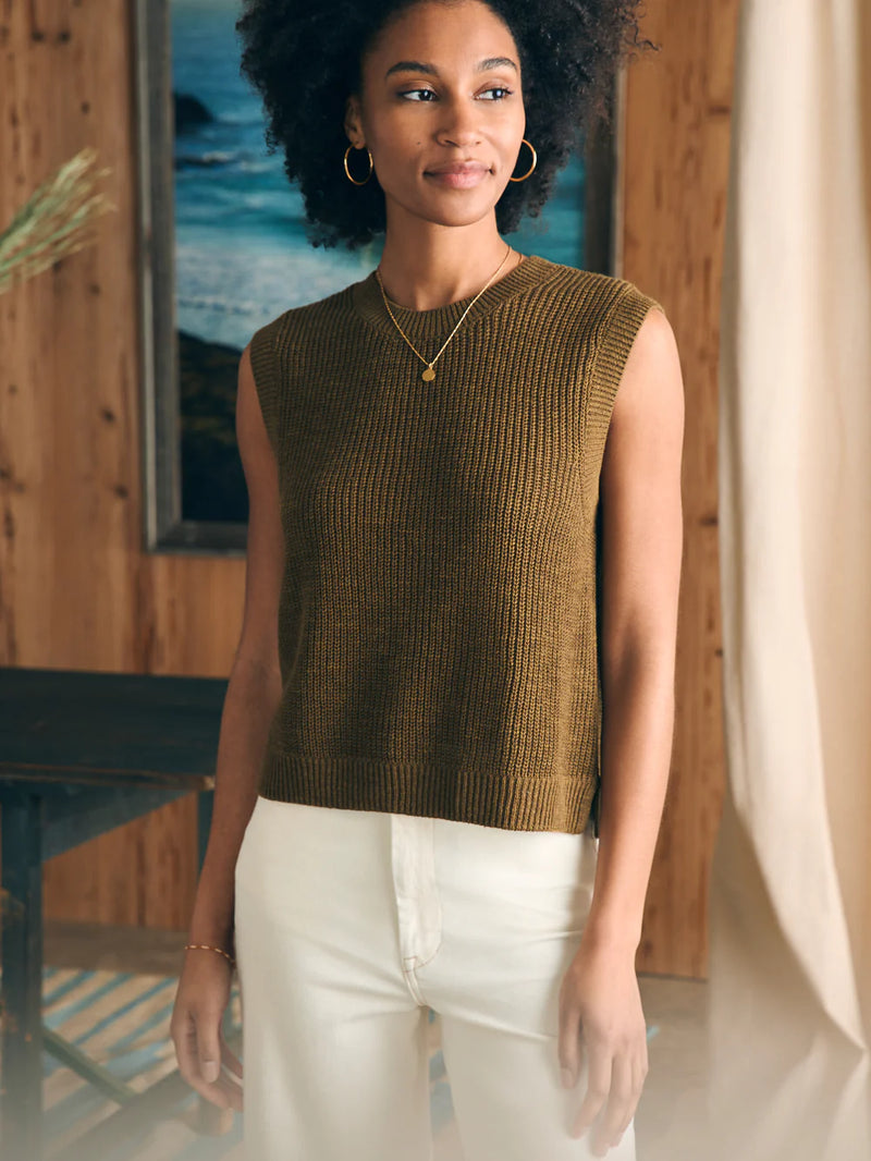 Miramar Linen Muscle Tank - Oak Hall