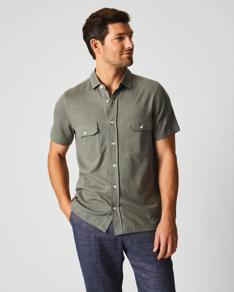 Short Sleeve Hemp Cotton Knit Shirt - Oak Hall