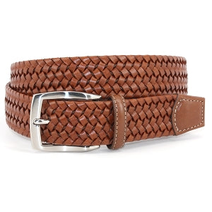 Italian Woven Stretch Leather Belt - Oak Hall, Inc.