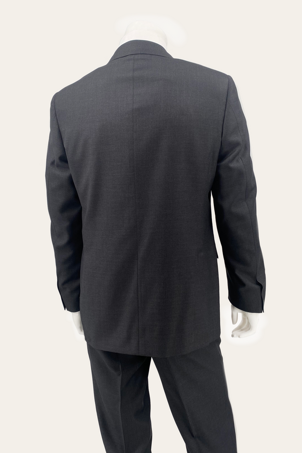 Basic Charcoal Wool Suit - Oak Hall