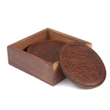 Leather Coasters with Walnut Box - Oak Hall, Inc.