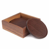 Leather Coasters with Walnut Box - Oak Hall, Inc.