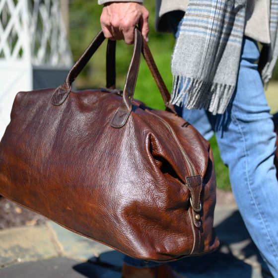 Benedict Weekend Bag - Titan Milled Brown - Oak Hall, Inc.