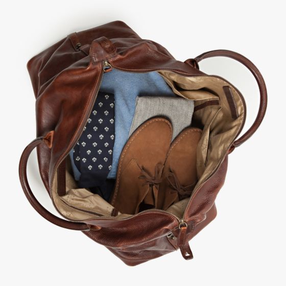 Benedict Weekend Bag - Titan Milled Brown - Oak Hall, Inc.