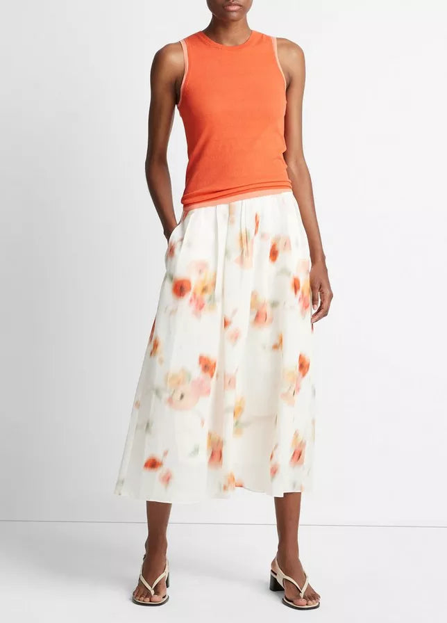 Poppy Blur Gathered Easy Skirt - Oak Hall