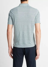 Stripe Linen Short Sleeve Polo - Oak Hall