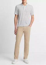 Stripe Linen Short Sleeve Polo - Oak Hall