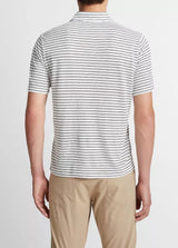 Stripe Linen Short Sleeve Polo - Oak Hall